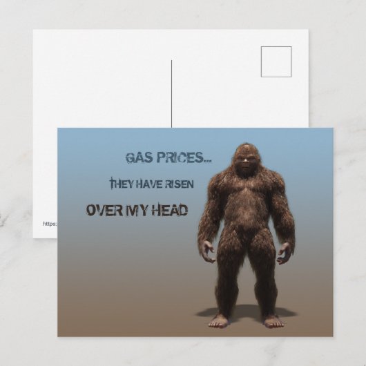 SASQUATCH BIGFOOT - FRONTAAL UITZICHT - NAMEN BRIEFKAART (Voorkant / Achterkant)