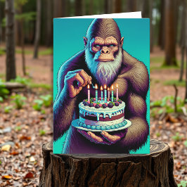 Sasquatch Bigfoot Grappige Verjaardag Kaart