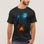Sasquatch Bigfoot Guitar And Alien Campfire UFO T-shirt (Voorkant)