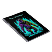 Sasquatch Bigfoot in Blauwgroen en zwart gepersona Notitieboek (Rechterzijde)