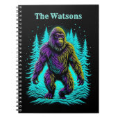Sasquatch Bigfoot in Blauwgroen en zwart gepersona Notitieboek (Voorkant)