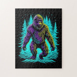 Sasquatch Bigfoot in Blauwgroen en zwart Legpuzzel