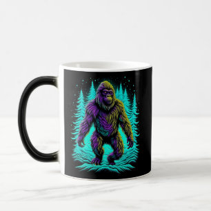 Sasquatch Bigfoot in Blauwgroen en zwart Magische Mok