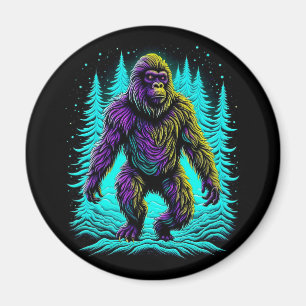 Sasquatch Bigfoot in Blauwgroen en zwart Magneet