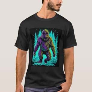 Sasquatch Bigfoot in Blauwgroen en zwart T-shirt