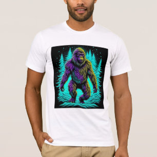 Sasquatch Bigfoot in Blauwgroen en zwart T-shirt