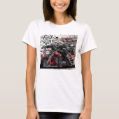Sasquatch Bigfoot Joyride Motorcycle Avontuur T-shirt (Voorkant)