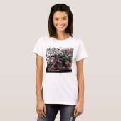 Sasquatch Bigfoot Joyride Motorcycle Avontuur T-shirt (Voorkant volledig)