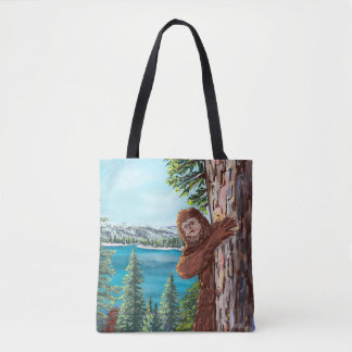 Sasquatch Bigfoot Lake Tahoe Boodschappentas Tote Bag