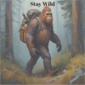 Sasquatch Bigfoot laptop Custom-Cut Vinyl Sticker (Voorkant)