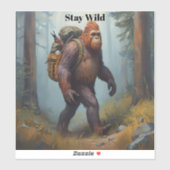 Sasquatch Bigfoot laptop Custom-Cut Vinyl Sticker (Vel)