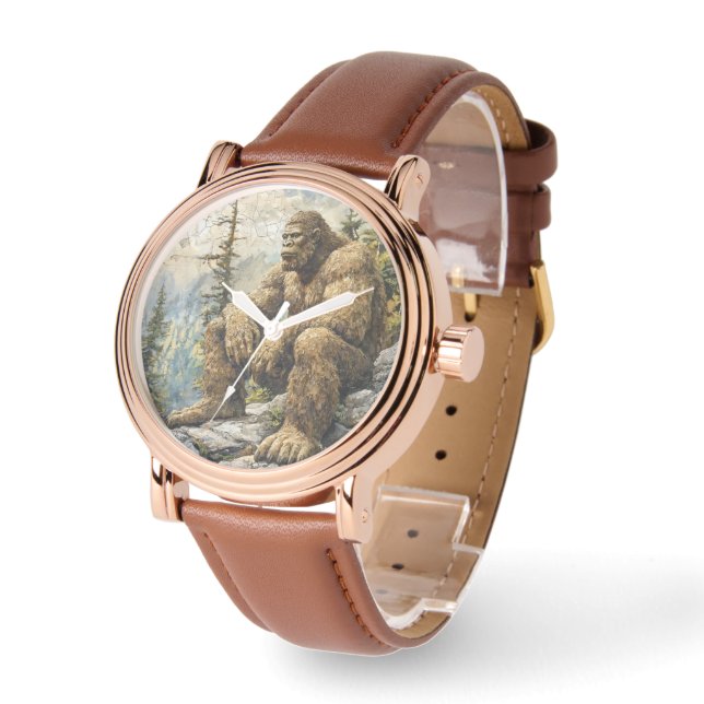 Sasquatch Bigfoot Mannen Horloge (Hoek)