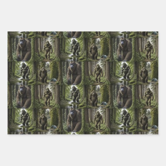 Sasquatch Bigfoot Reflection in Lake Inpakpapier Vel (Voorkant 2)