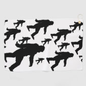 Sasquatch Bigfoot Silhouette Squatchin Golfhanddoek (Horizontaal)