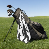 Sasquatch Bigfoot Silhouette Squatchin Golfhanddoek (Groen)