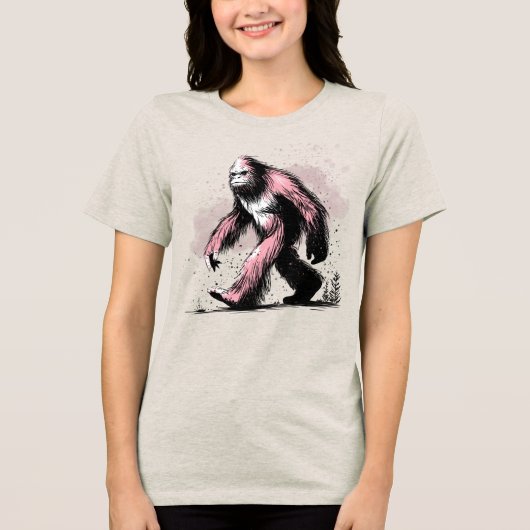 Sasquatch Bigfoot Tri-Blend Shirt (Voorkant)