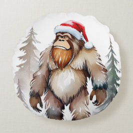 Sasquatch Bigfoot Yeti Kerstmis Rond Kussen