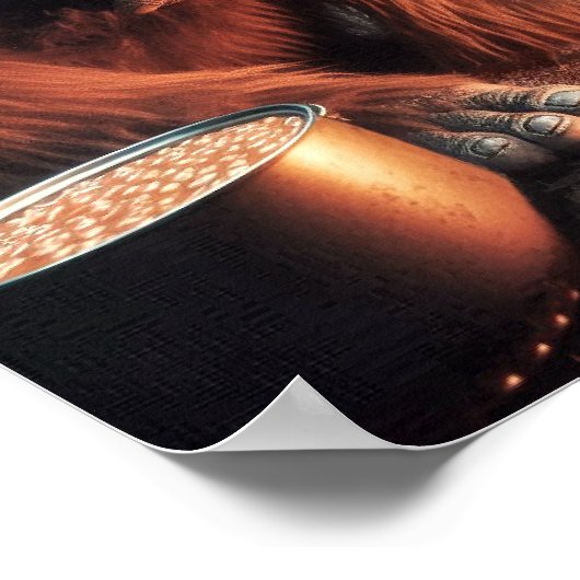 Sasquatch bij het kampvuur poster (Hoek)