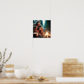Sasquatch bij het kampvuur poster (Keuken)