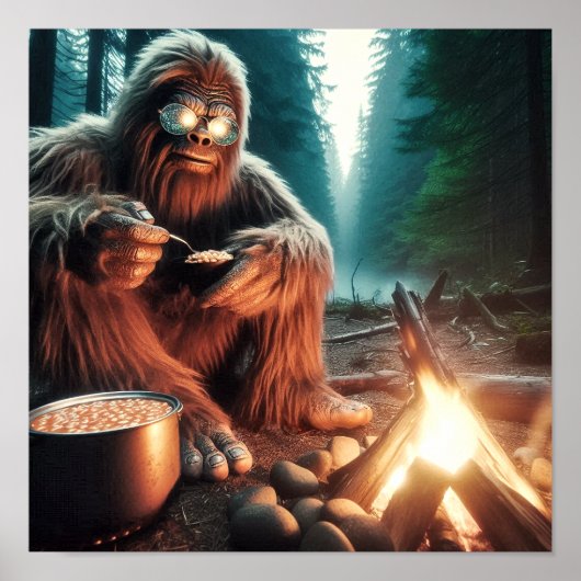 Sasquatch bij het kampvuur poster (Voorkant)