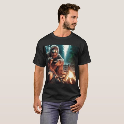 Sasquatch bij het kampvuur t-shirt (Voorkant volledig)