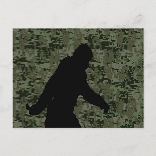 Sasquatch Black Silhouette Digital Camouflage Briefkaart (Voorkant)