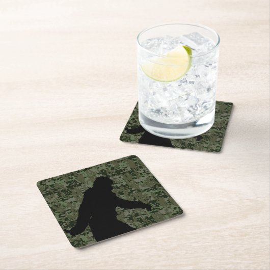 Sasquatch Black Silhouette Digital Camouflage Kartonnen Onderzetters (Insitu)