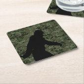Sasquatch Black Silhouette Digital Camouflage Kartonnen Onderzetters (Schuin)