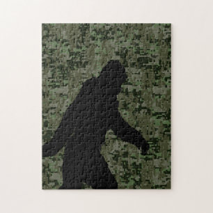 Sasquatch Black Silhouette Digital Camouflage Legpuzzel