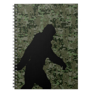 Sasquatch Black Silhouette Digital Camouflage Notitieboek