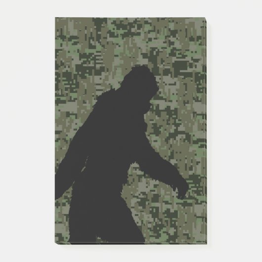 Sasquatch Black Silhouette Digital Camouflage Post-it® Notes (Voorkant)