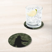 Sasquatch Black Silhouette Digital Camouflage Ronde Kartonnen Onderzetter (Insitu)