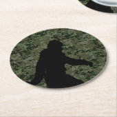 Sasquatch Black Silhouette Digital Camouflage Ronde Kartonnen Onderzetter (Gebogen)