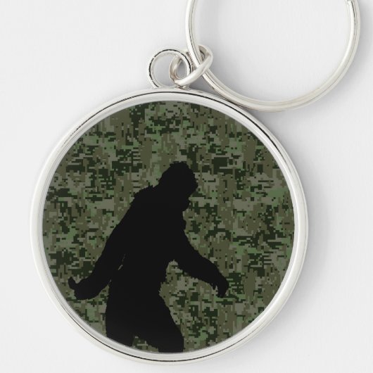 Sasquatch Black Silhouette Digital Camouflage Sleutelhanger (Voorkant)