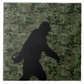 Sasquatch Black Silhouette Digital Camouflage Tegeltje (Voorkant)