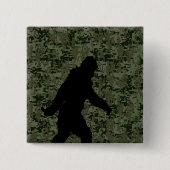 Sasquatch Black Silhouette Digital Camouflage Vierkante Button 5,1 Cm (Voorkant)