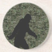 Sasquatch Black Silhouette Digital Camouflage Zandsteen Onderzetter (Voorkant)