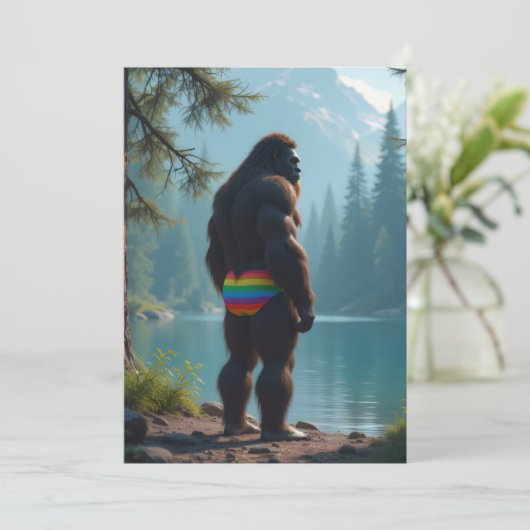 Sasquatch bloom feestdagenkaart (Staand voorkant)