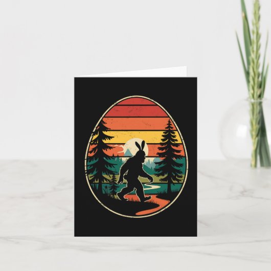 Sasquatch Bunny Egg Retro Pasen Wandelavontuur Kaart (Voorkant)
