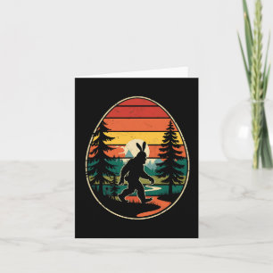 Sasquatch Bunny Egg Retro Pasen Wandelavontuur Kaart