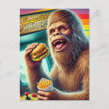 Sasquatch Cheeseburger en Fries Retro Arcade