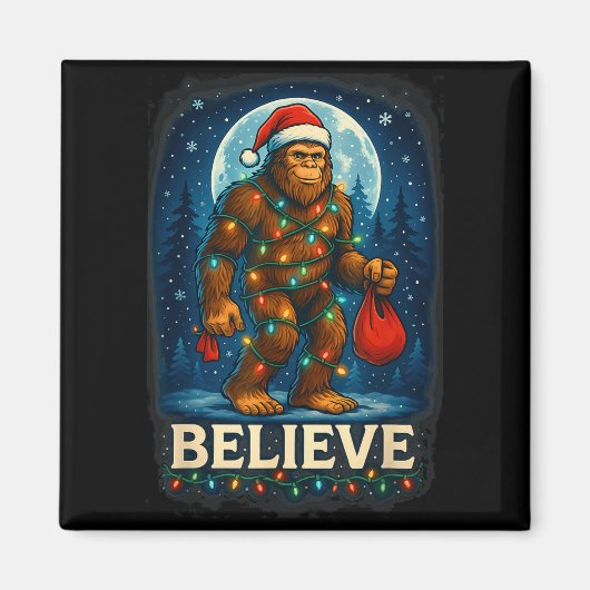 Sasquatch Christmas Lights Holiday Believe  Magneet (Voorkant)