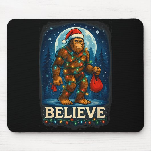 Sasquatch Christmas Lights Holiday Believe  Muismat (Voorkant)