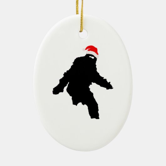 Sasquatch Claus Keramisch Ornament (Achterkant)
