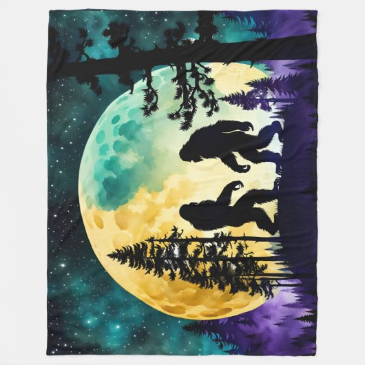 Sasquatch Dance Volle maan op de Berg Fleece Deken (Voorkant)