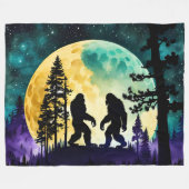 Sasquatch Dance Volle maan op de Berg Fleece Deken (Voorkant (Horizontaal))