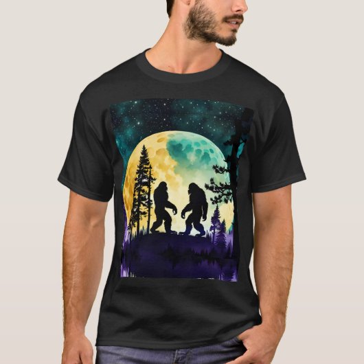 Sasquatch Dance Volle maan op de Berg T-shirt (Voorkant)