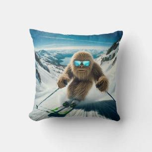 Sasquatch de Skiër Kussen