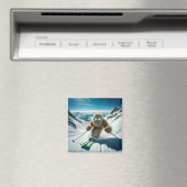 Sasquatch de Skiër Magneet (Insitu (Vaatwasser))