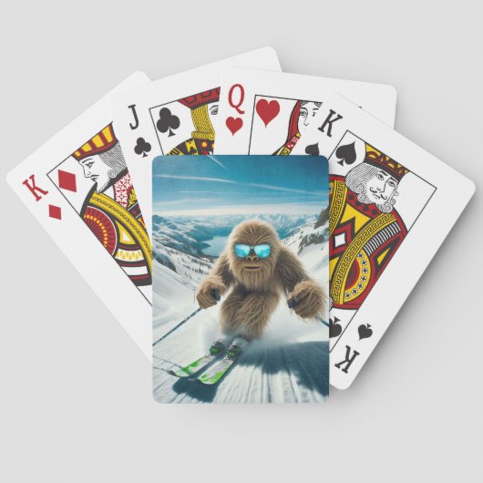 Sasquatch de Skiër Pokerkaarten (Achterkant)